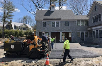 Chestnut Hill, Massachusetts - Private residence asphalt driveway and parking pad.